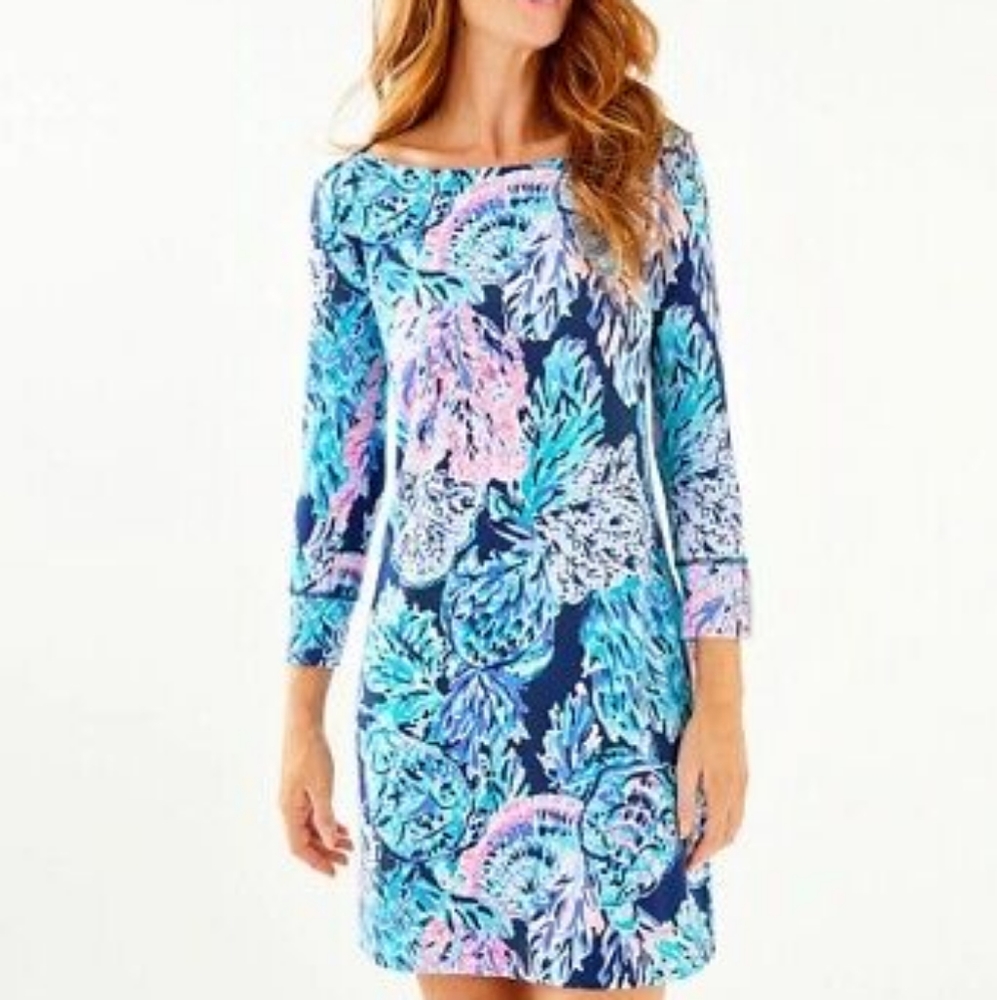 🌴 NWOT Lilly Pulitzer Sophie Dress in High Tide Navy Party in Paradise - M